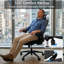 Chaise de bureau ergonomique Okeysen certifiée BIFMA avec appui-tête, système de levage lombaire et accoudoir rabattable