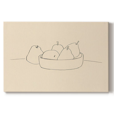 Fruit Line Drawing II -Gallery Wrapped Cavas