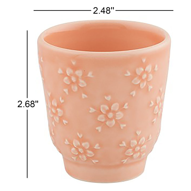 Flora Earthenware Espresso Cup, Pink