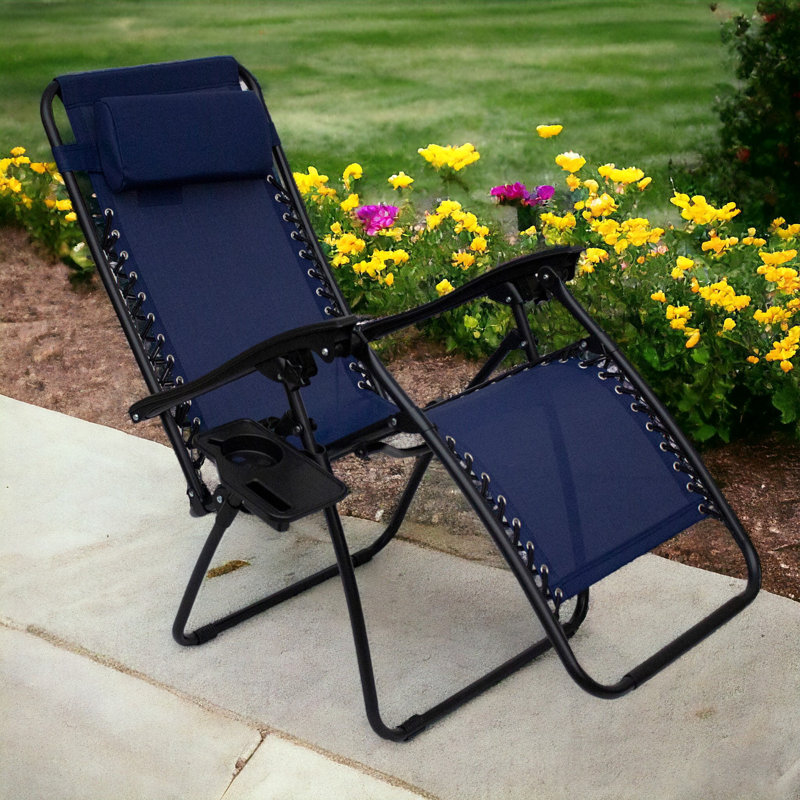 2 x Royalcraft Zero Gravity Relaxer with drinks and phone holder, Blue