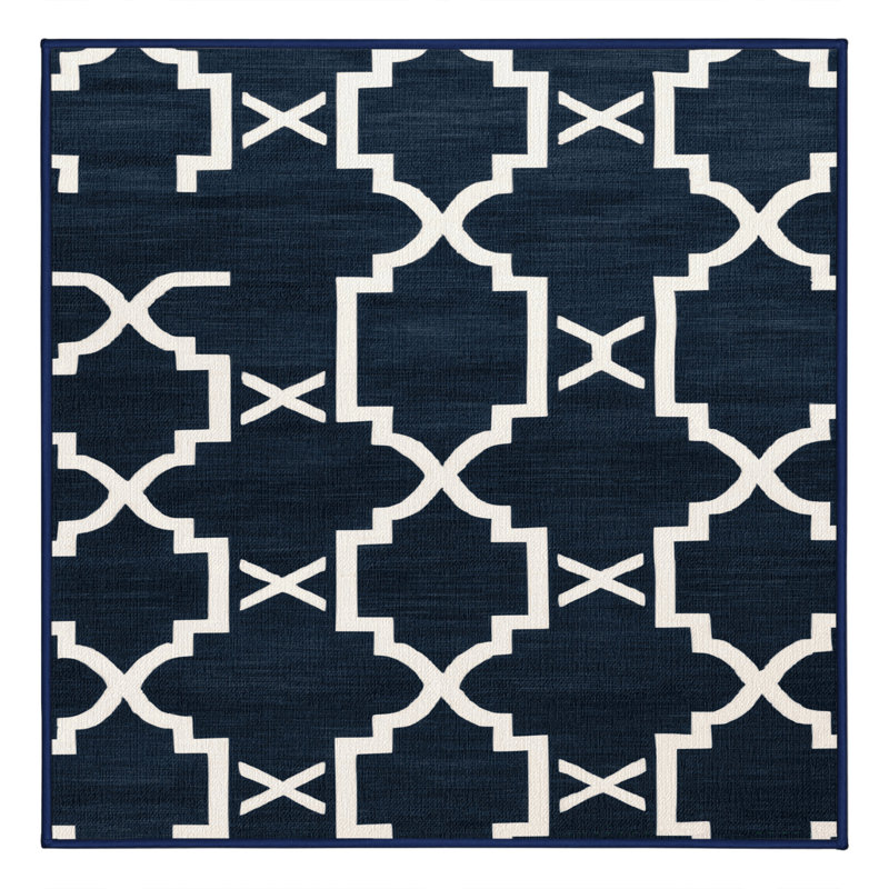 Machine Washable Trellis Gray Area Rug