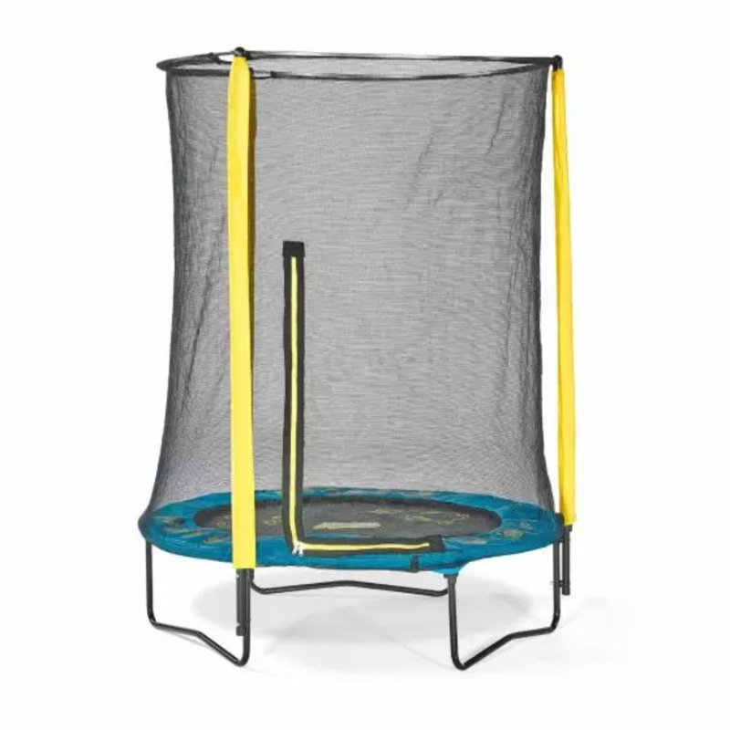 4.5' Round Trampoline with Safety Enclosure, Teal