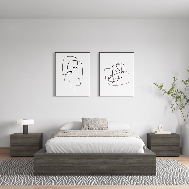 Hamdija Platform Bed, Queen, Gray Oak