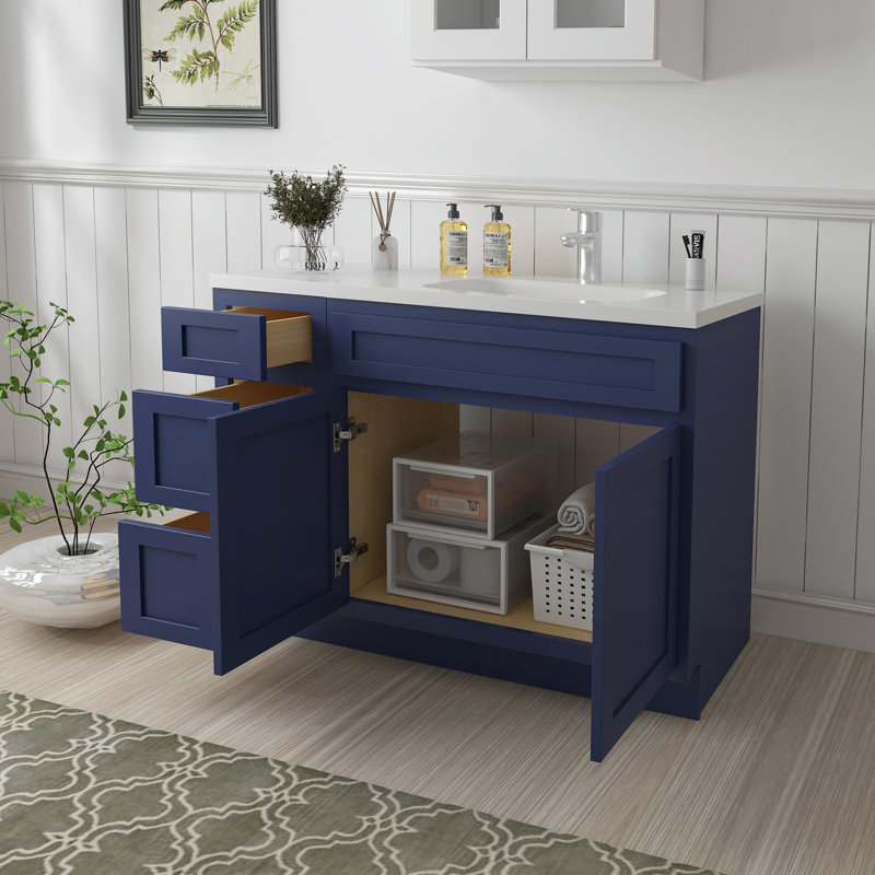 Base de meuble-lavabo simple 42 po seulement, Bleu