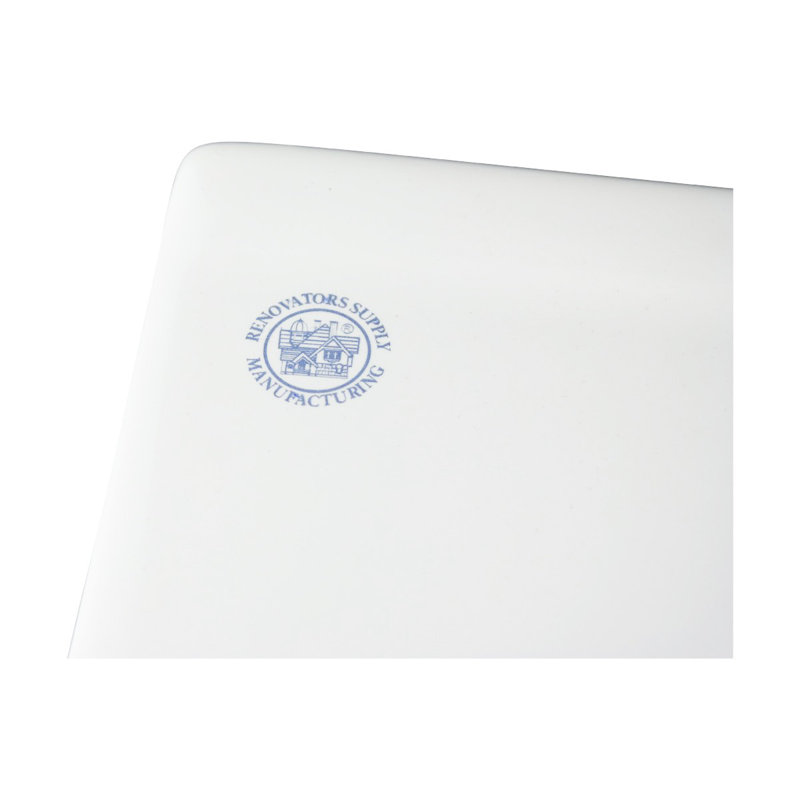 White Ceramic Rectangular Drop-In Bathroom Sink with Overflow