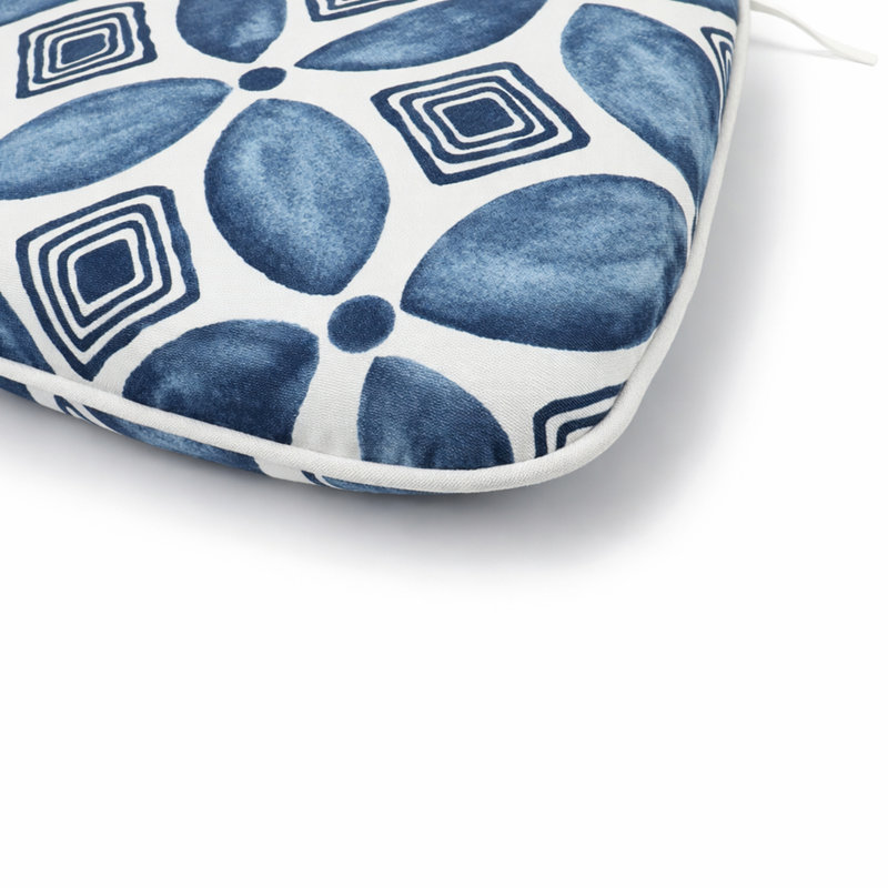 Outdoor Patio Chair Cushions, Polyester, Blue Floral