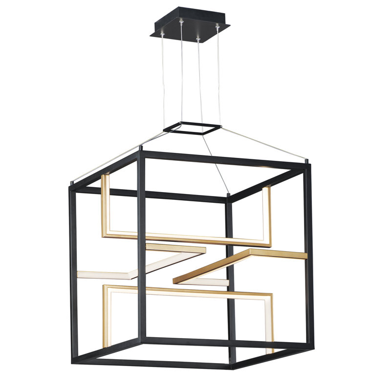 Cadre/lustre carré à del 4 lumières del unique Fielder