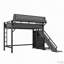 Lit mezzanine avec glissade, étagères de rangement et garde-robe-949858418-949858423