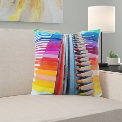 Bopp Colored Pencils Outdoor Square Pillow Cover & Insert