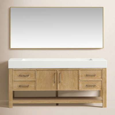 Maho 72'' Single Bathroom Vanity with Engineered Stone Top