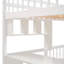 Lit superposé double au-dessus de simple avec bureau, tiroirs et tablettes