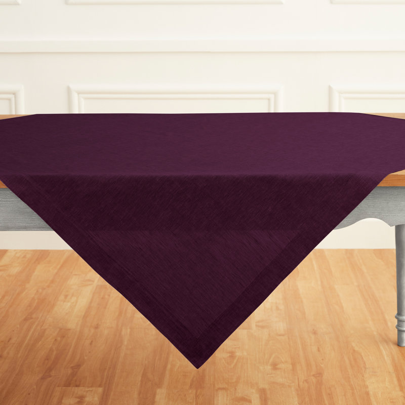100% Pure Linen Table Throw - Athena, Chambray Burgundy