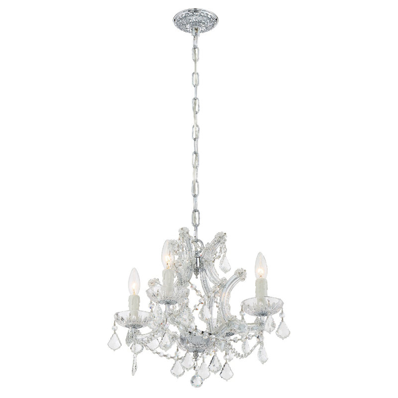 Lustre empire 4 lumières de style semaine, Poli à la main
