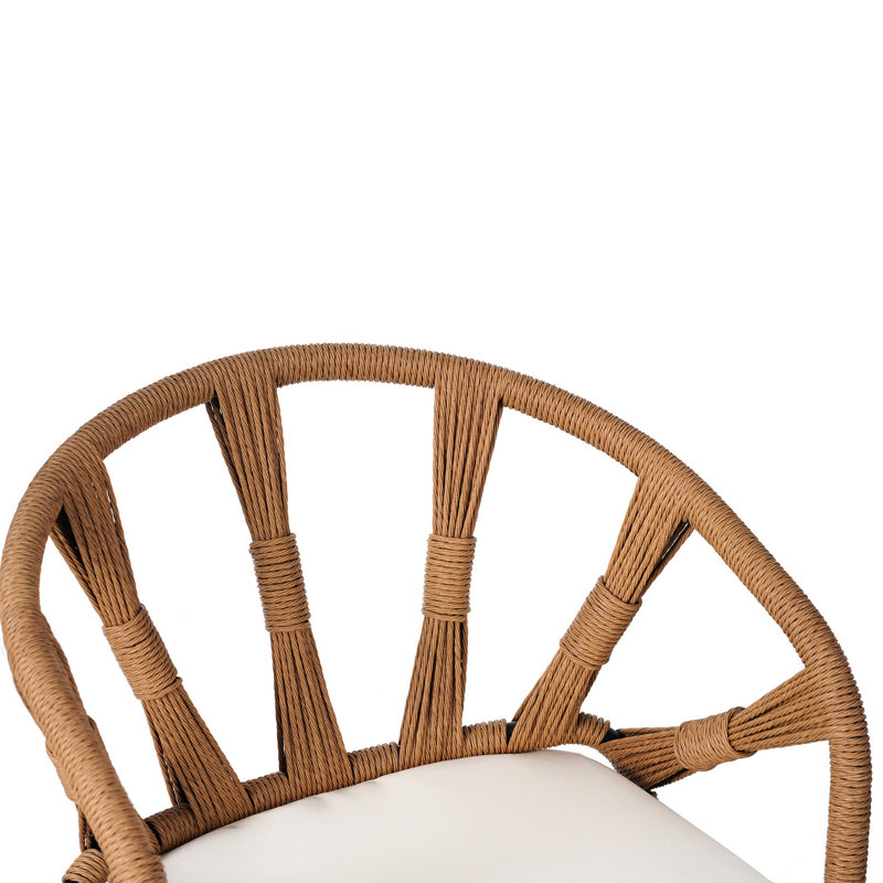American Modern avec table en bois et plastique pour l'extérieur, Jaune foncé