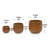 3 Orange & Dark Brown Flowerpot, Suitable For Patio Living Room, All-Weather Durability, 11.82 Lbs Weight Glossy Finish Ceramic Planter, Ideal Indoor Outdoor Use, Frost- With Drainage Hole, 9.46"-747741513
