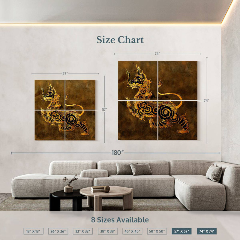 Keiri Grunge Singha Lion, 57" H x 57" W