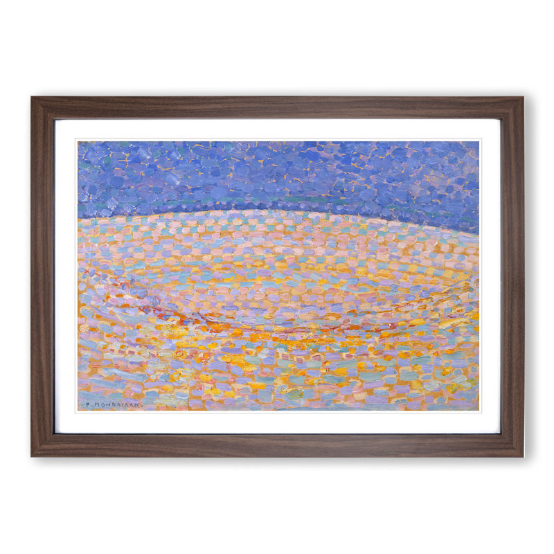 Dune Iii by Piet Mondrian - Picture Frame Painting, 36cm H x 48cm W x 2cm D, Walnut Framed