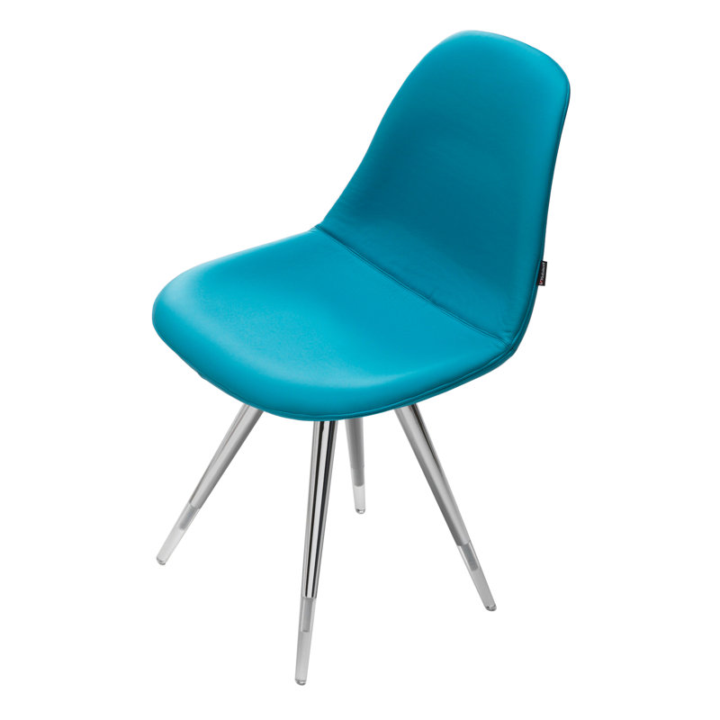Angel 18'' H Genuine Leather Upholstered Side Chair