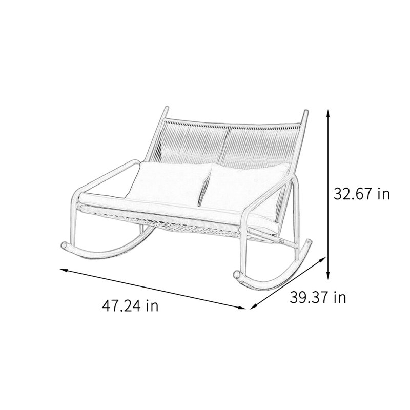 Chaise berçante en rotin PE tissé simple, Brun