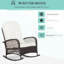 Chaise berçante blanc crème, capacité de poids élevée, coussin de siège à bascule pour patio avec coussin