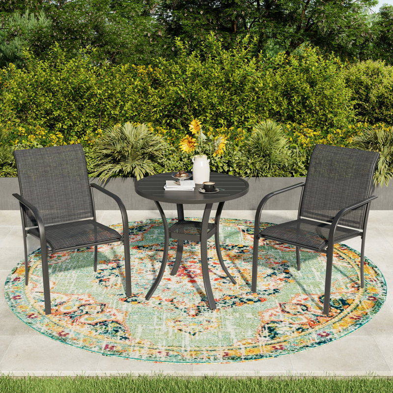 Ensemble repas extérieur pour 2 personnes, Gris foncé / gris anthracite