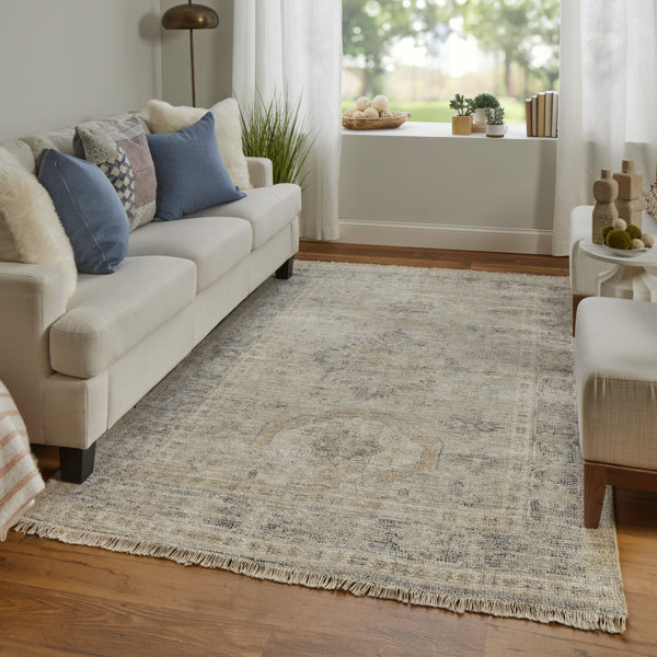 Kelly Clarkson Home Alberdine Transitional Medallion Handmade Sand Rug ...