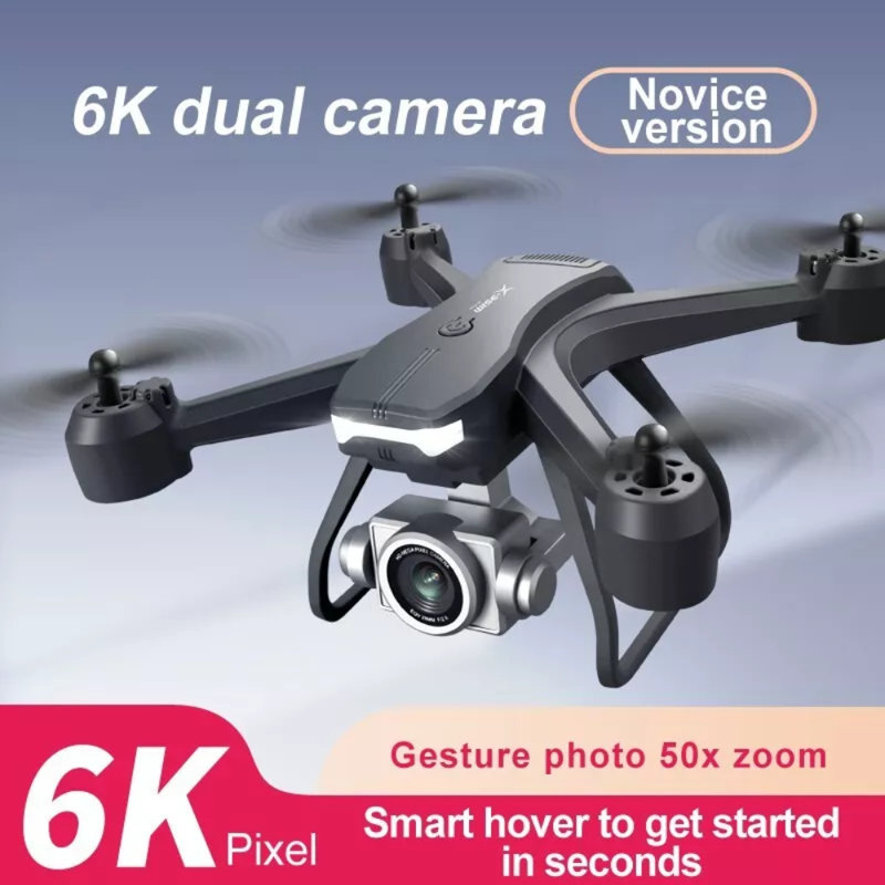 V14 Professional Drone 6k Hd Dual Caméra Wifi Fpv Portable RC Quadcopter 2 Batterie, drones Convient aux adultes / débutants.