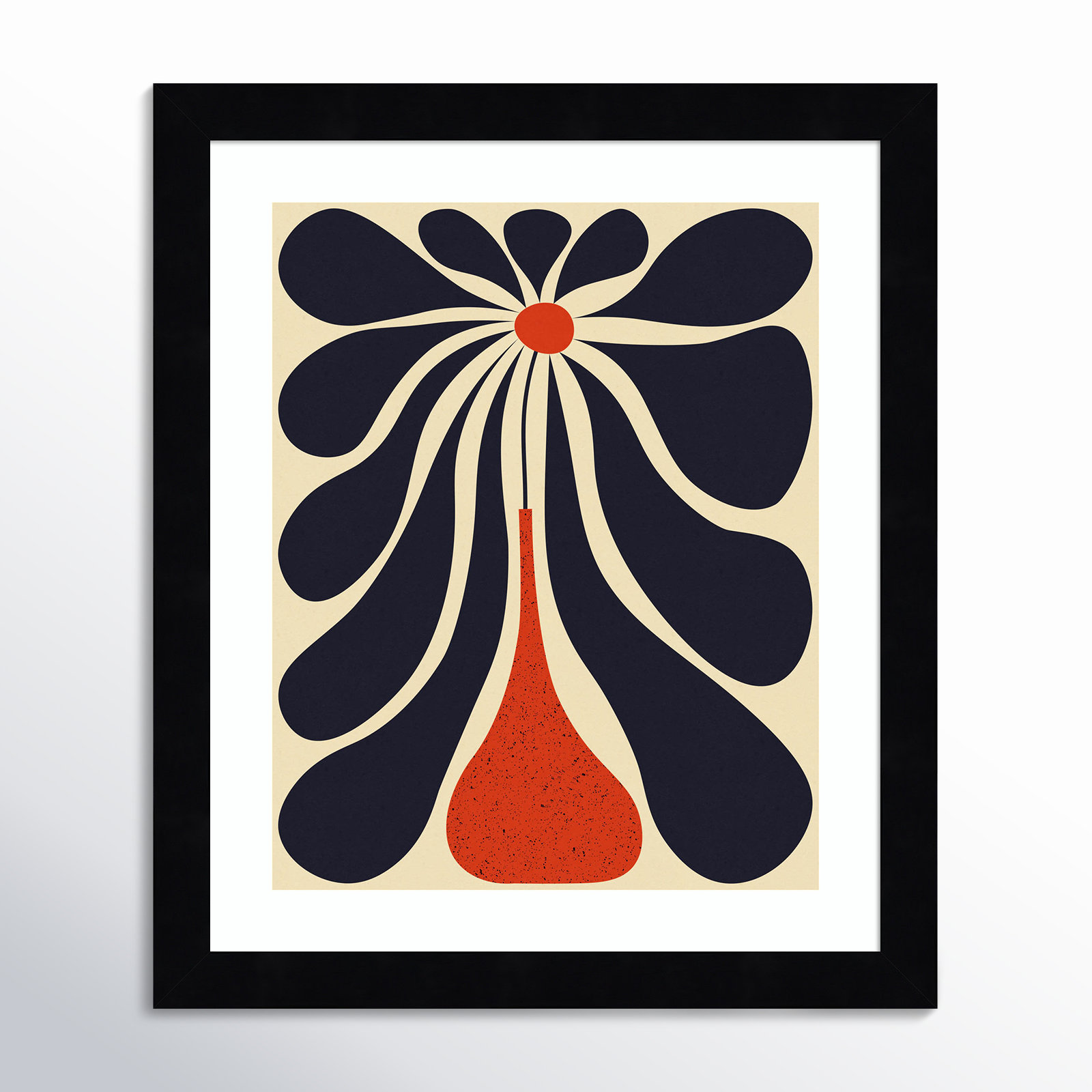Lazy Flower Print by Alisa Galitsyna, 13" H x 11" W, Black Framed