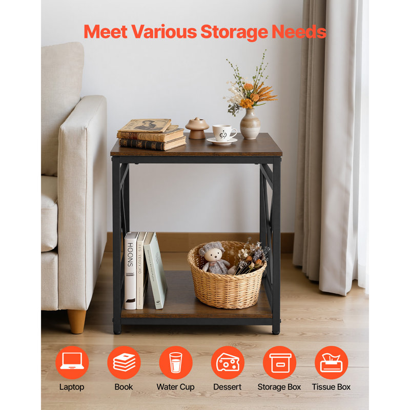 10.16 cm W Steel Bedside Table