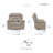 Huskins Modern & Contemporary Power Reclining 3-Piece Living Room Set with Premium Leather Upholstery, One-touch Power Control & Durable Metal Reinforced Frame-1025101150