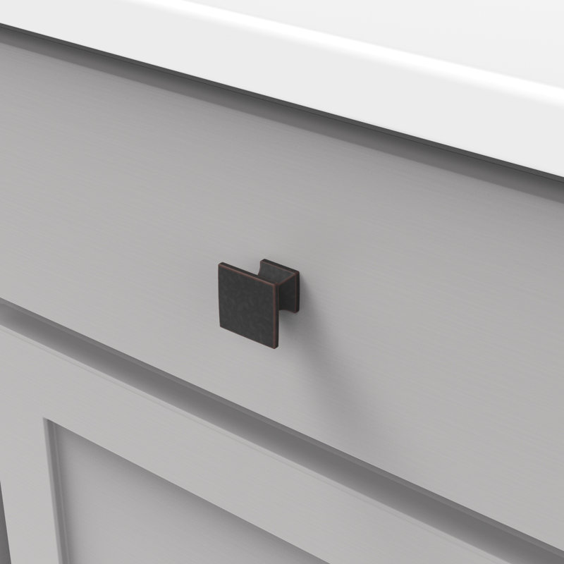 Studio Collection Square Knob - 1-1/4" x 1-1/4 " Cabinet Knob Oil-Rubbed Bronze Highlighted - Transitional Hardware for Drawers & Cabinets