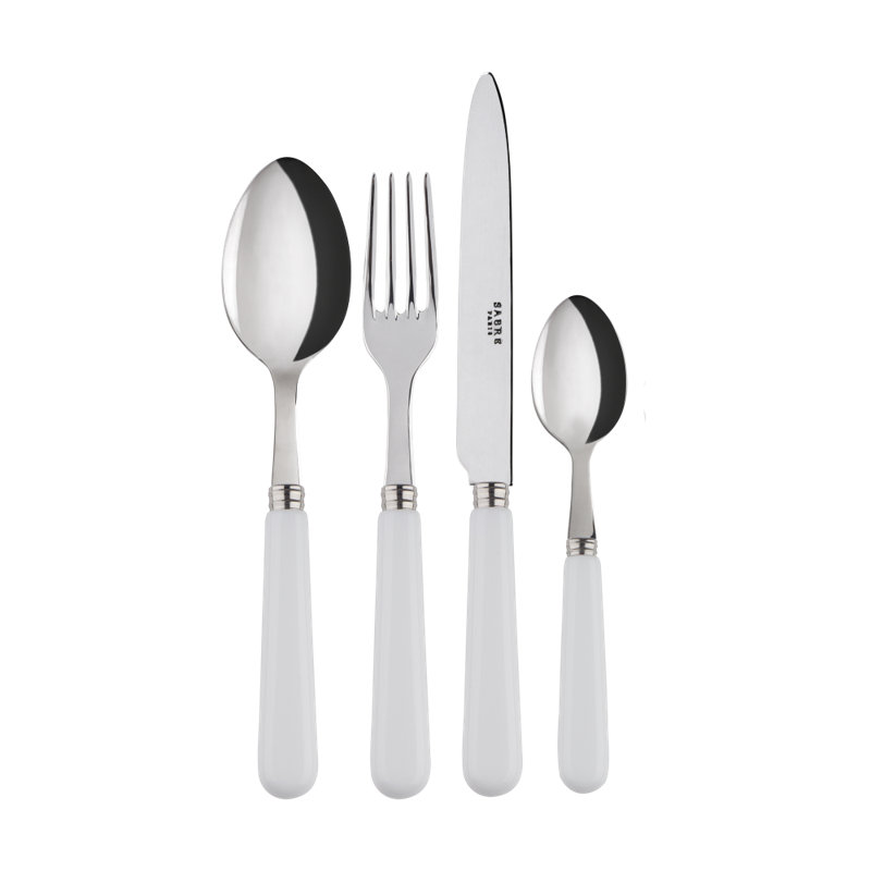 Sabre Paris - 24 Pieces Cutlery Set Pop Unis, White