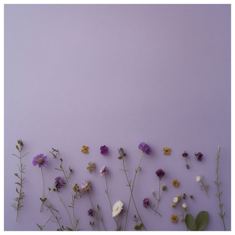Purple Wildflowers On Lavender Duvet Covers, Grand lit
