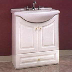 Meuble-lavabo simple, Blanc mat, H 36,4 po x l 22,7 po x P 14,1 po