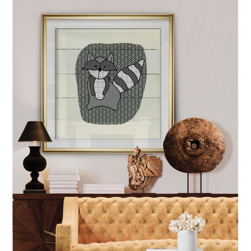 Kopf «Woodland Creatures Raccoon», art, H 17,5 po x l 17,5 po x P 1,5 po, Encadrement doré