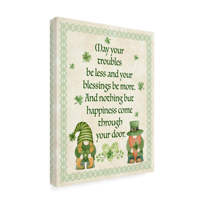 "Typographie An Irish Blessing B" sur toile, art textuel, H 19 po x l 14 po x P 2 po