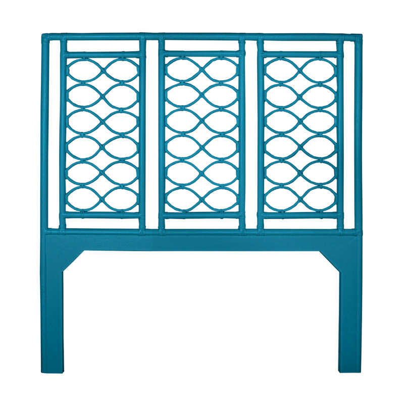 Infinity Wicker/Rattan Open-Frame Headboard, Queen, Light Blue