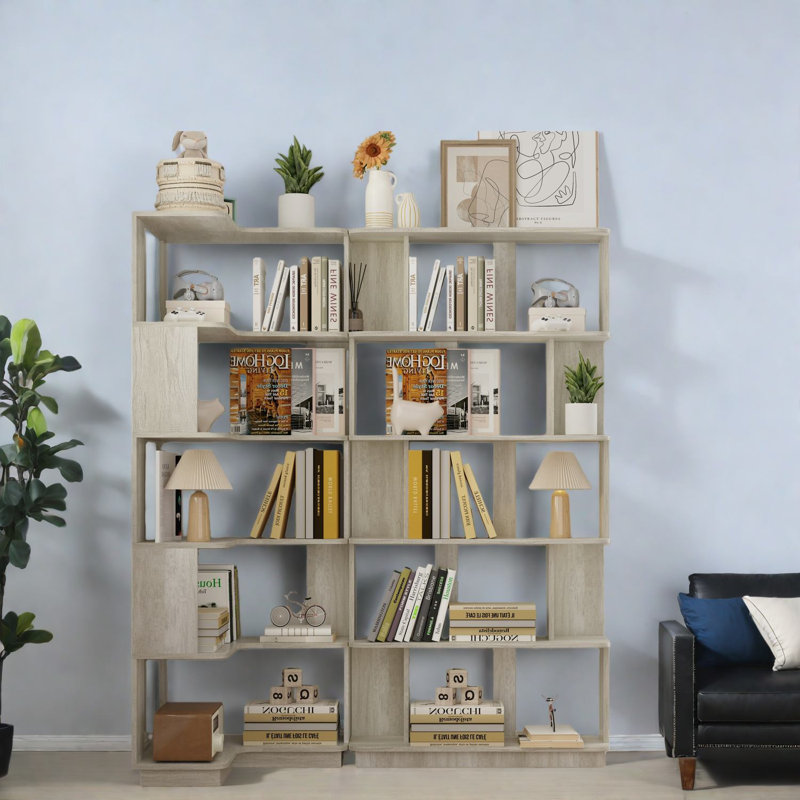 Bibliothèques en MDF multifonctionnelles peu encombrantes, gris clair, rangement pour la maison moderne