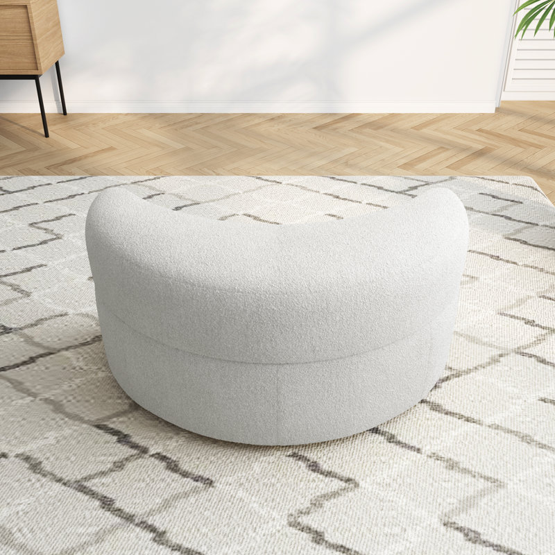 Repose-pieds demi-lune, Coton ivoire