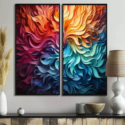 Multicolore Op Art, tourbillon chromatique - Beige, impressions d'art moderne sur toile