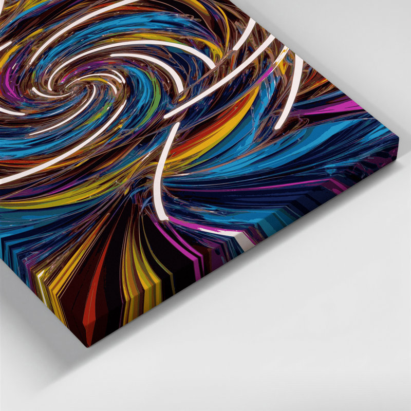 Art numérique sur toile, "Abstraction numérique 96", H 12 po x l 18 po