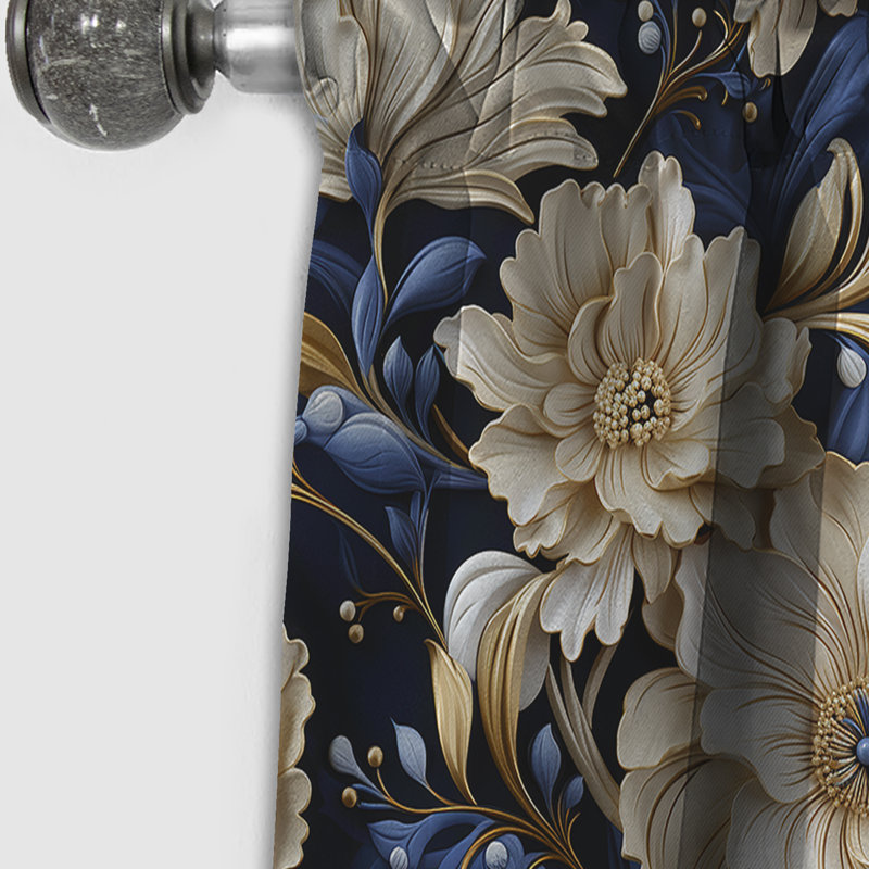 Regal Baroque Flourish Victorian Motif X - Rideau damassé - Rideau occultant - 1 panneaux, L 52 po x L 63 po