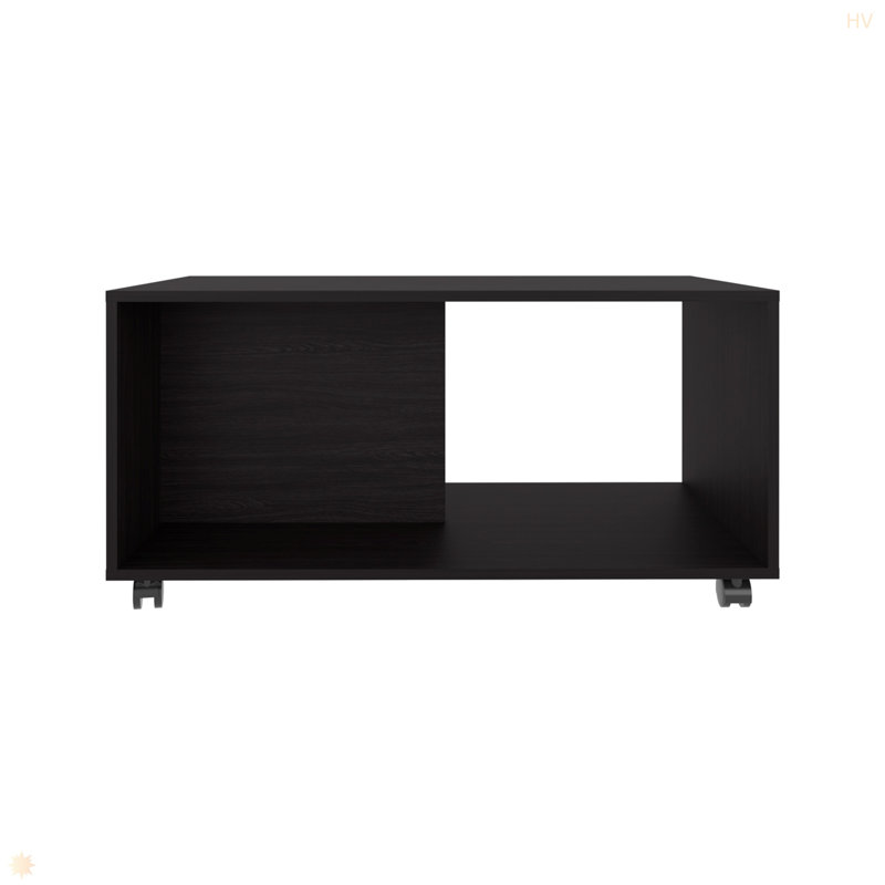 Table basse de 36 po, mobile, une tablette, rectangulaire, salon, H 45,15 po x L 36,17 po x l 19,85 po