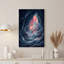 Tableau sur toile représentant une nébuleuse rose et turquoise vue de l'entrée d'une grotte de glace dentelée-487536722