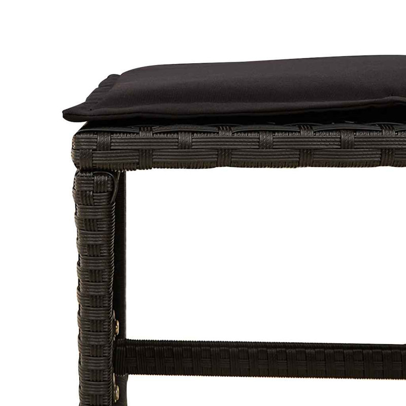 Patio Dining Set with, Black, Black