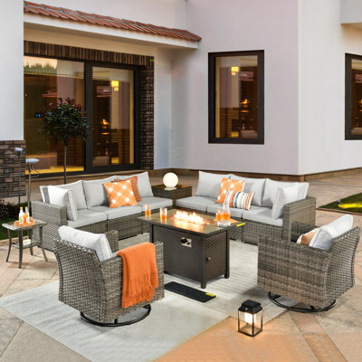 Aliva 8 - Person Outdoor Seating Group with Cushions by Red Barrel Studio