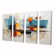 DesignArt Teal Orange Bold Flow Collage On Canvas 4 Pieces Print | Wayfair