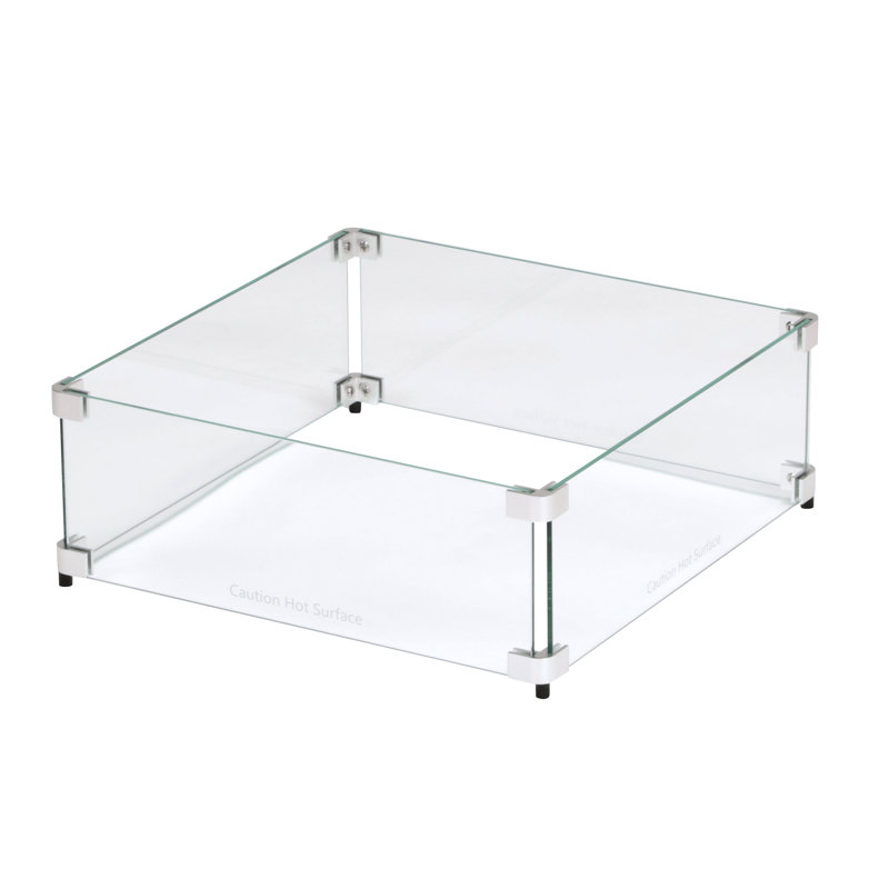 Square Fire Pit Wind Guard, 6" H x 17.5" W x  17.5" D