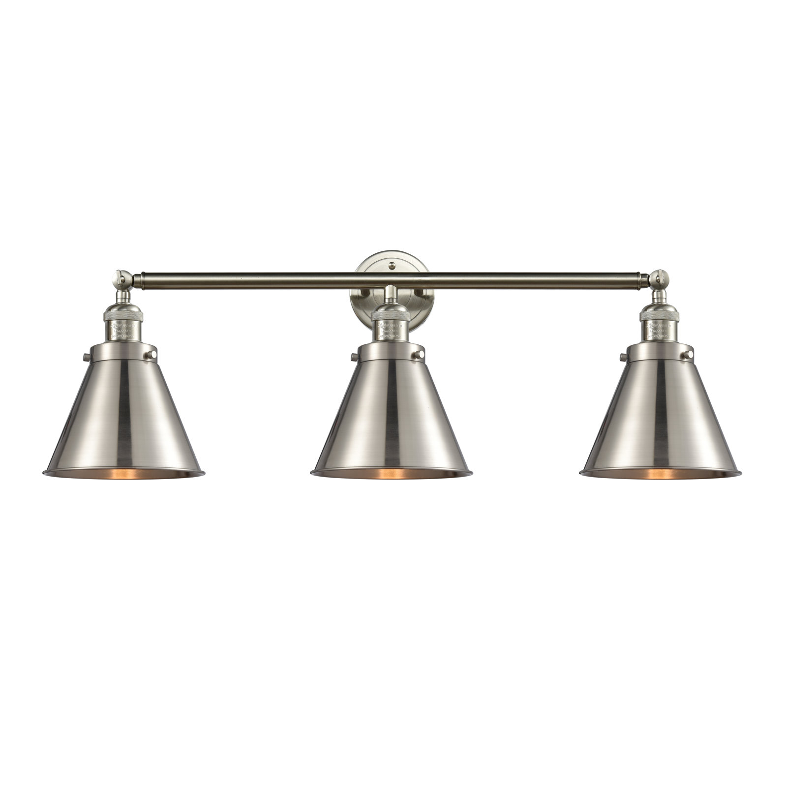 Rouvin 3 Light Dimmable Vanity Light, Brushed Satin Nickel