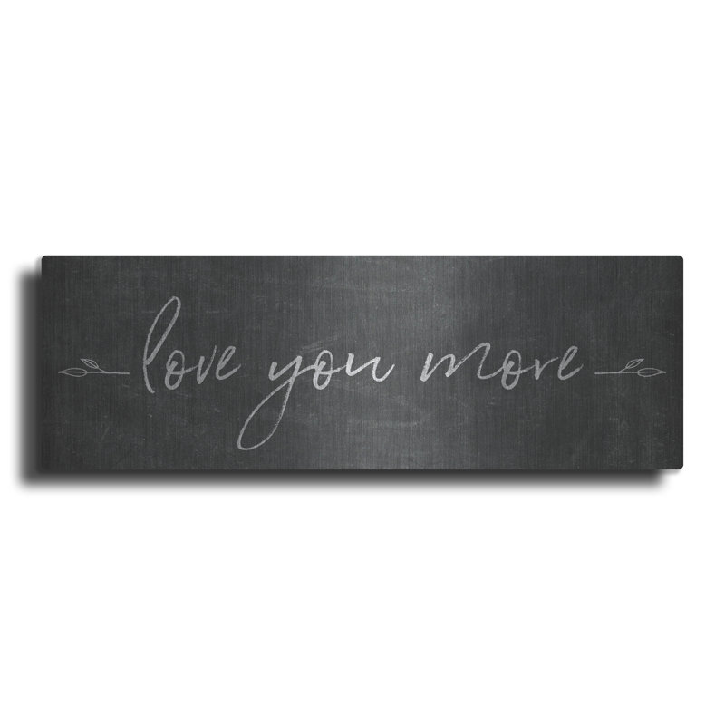 «Love You More» par Sarah Adams, art mural en métal, H 16 po x l 48 po